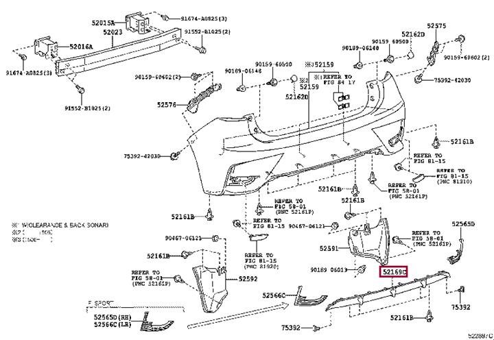 5216976010 Toyota Bumper rear