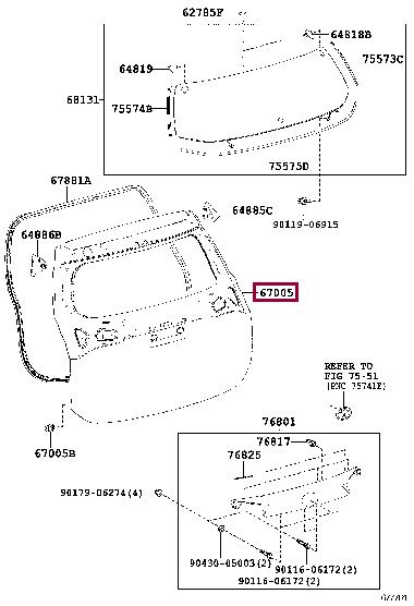 6700542451 Toyota Door back