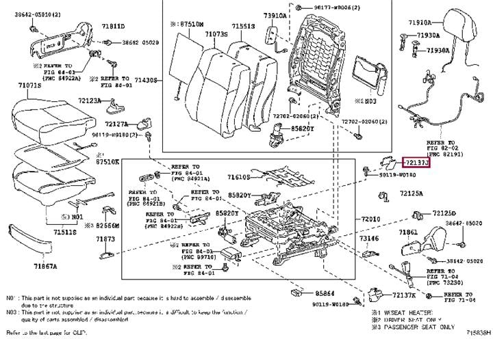 7213705050C0 Toyota COVER, SEAT TRACK BR