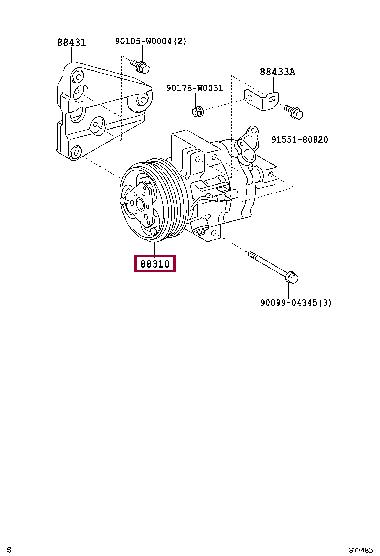 Toyota 88310-0H010 Compressor, air conditioning 883100H010