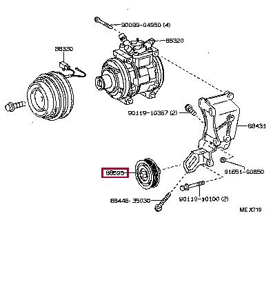 8844035030 Toyota Idler Pulley
