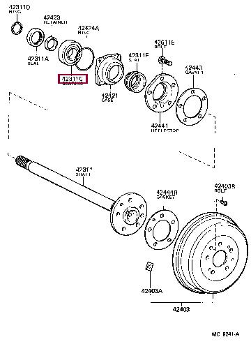 Toyota 90363-40041 Wheel bearing kit 9036340041