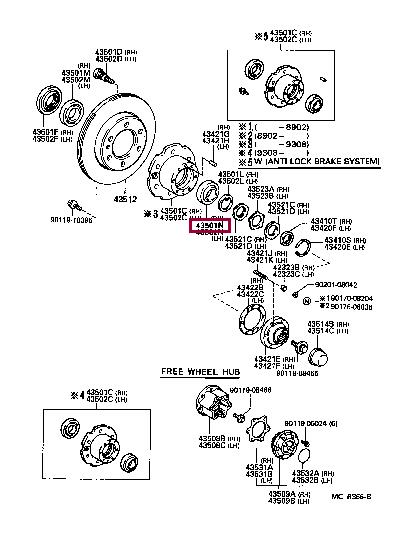 Wheel bearing Lexus LX: 9036845087 Toyota Wheel bearing