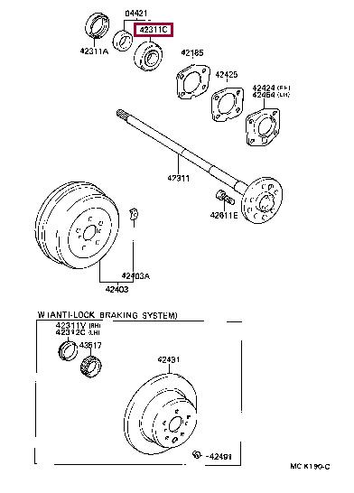 Toyota 90369-35073 Wheel bearing kit 9036935073