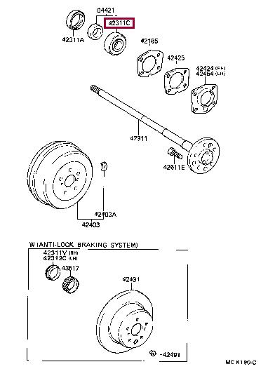 Wheel bearing Toyota Crown: 9036935073 Toyota Wheel bearing kit
