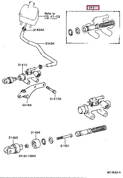 Toyota 04311-36081 Clutch master cylinder repair kit 0431136081