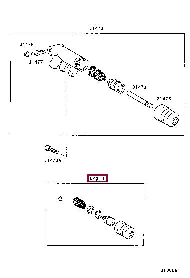 Toyota 04313-17010 Clutch slave cylinder repair kit 0431317010