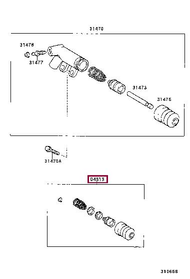 0431317010 Toyota Clutch slave cylinder repair kit