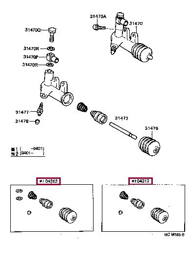 0431333010 Toyota Clutch slave cylinder repair kit