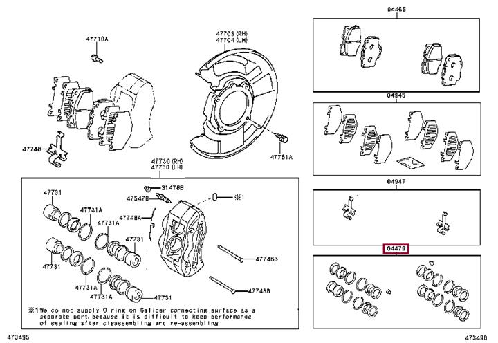 Toyota 04479-35040 Repair Kit, brake caliper 0447935040