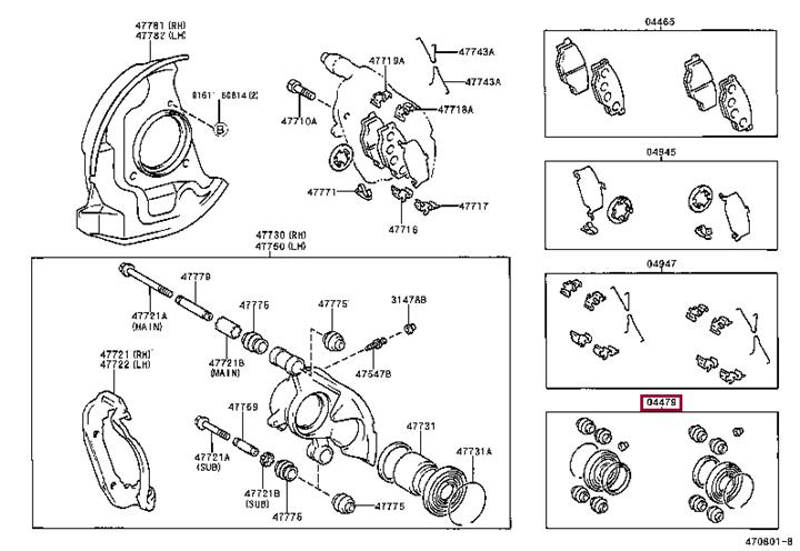 Toyota 04479-35050 Repair Kit, brake caliper 0447935050