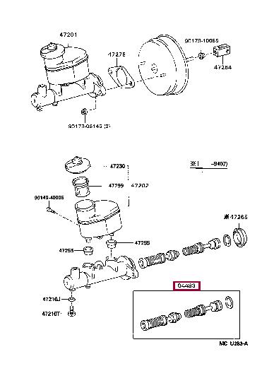 Toyota 04493-20270 Brake master cylinder repair kit 0449320270