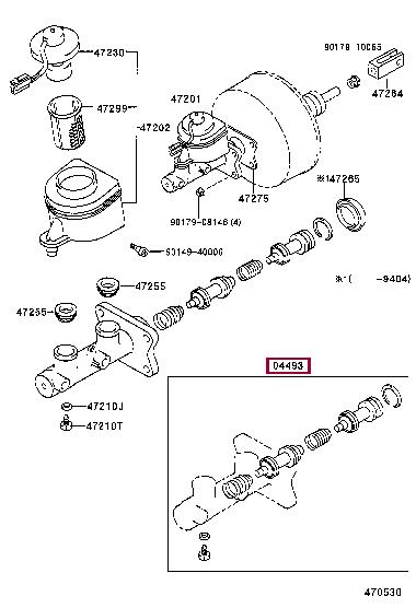 Toyota 04493-25060 Brake master cylinder repair kit 0449325060