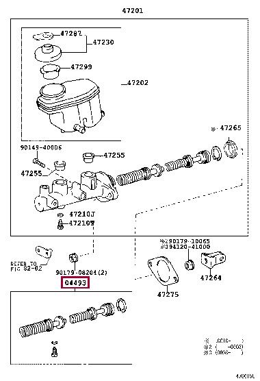 Toyota 04493-60210 Brake master cylinder repair kit 0449360210