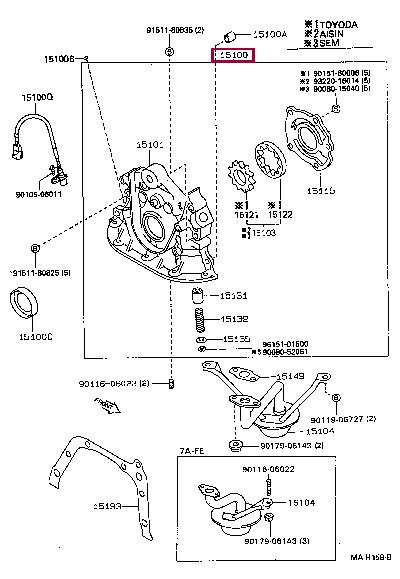 Toyota 15100-16040 OIL PUMP 1510016040 1510016040 Toyota OIL PUMP