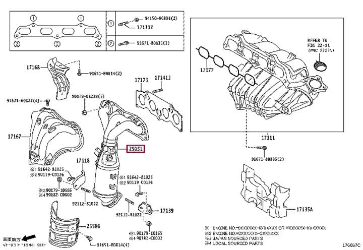 Toyota 25051-0H070 Exhaust manifold 250510H070