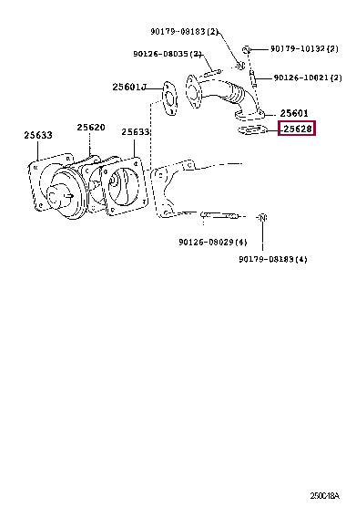 2562817010 Toyota Exhaust Gas Recirculation Valve Gasket