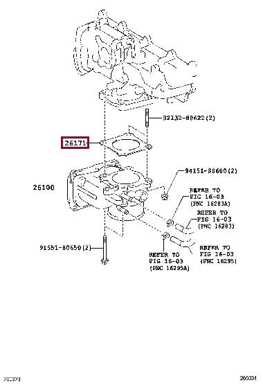 261710R010 Toyota GASKET THROTTLE BODY