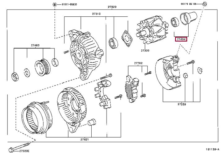 Toyota 27404-0D010 Auto part 274040D010 274040D010 Toyota Auto part
