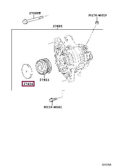 Toyota 27416-0W020 Freewheel clutch, alternator 274160W020