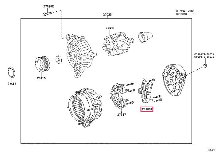 Toyota 27700-0D020 REGLER LICHTMASCHINE 277000D020 277000D020 Toyota REGLER LICHTMASCHINE