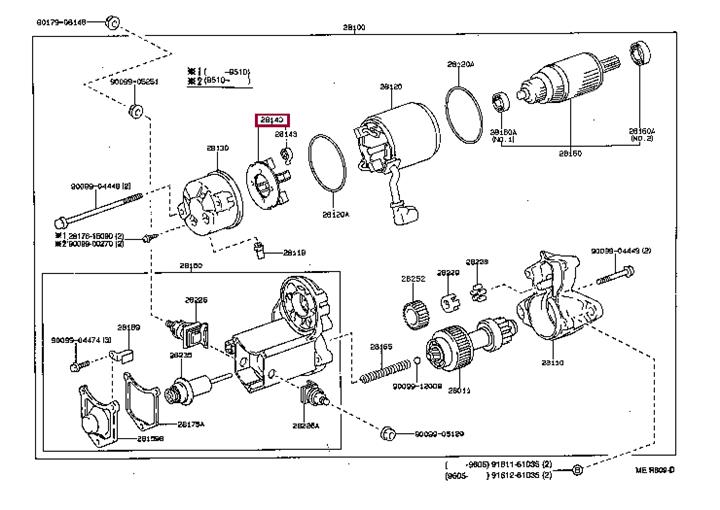 2814074120 Toyota Starter brushes