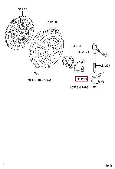 Toyota 31233-52040 AUSRUECKGABEL KUPPLU 3123352040