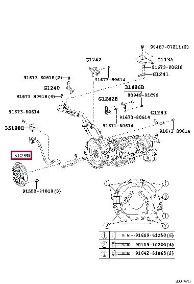 Toyota 31290-50010 Abdeckung 3129050010 3129050010 Toyota Abdeckung