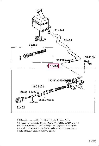 Clutch master cylinder Toyota Liteace: 3142036130 Toyota Master cylinder, clutch