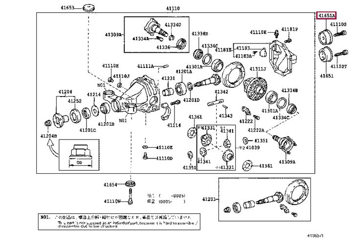 Toyota 41651-30070 Auto part 4165130070