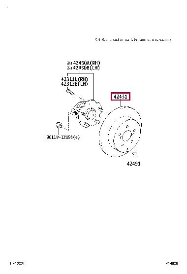 Toyota 42431-28130 Brake disc 4243128130