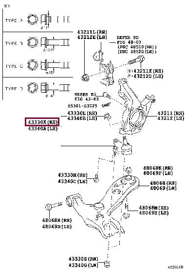Toyota 43330-09630 Ball joint 4333009630