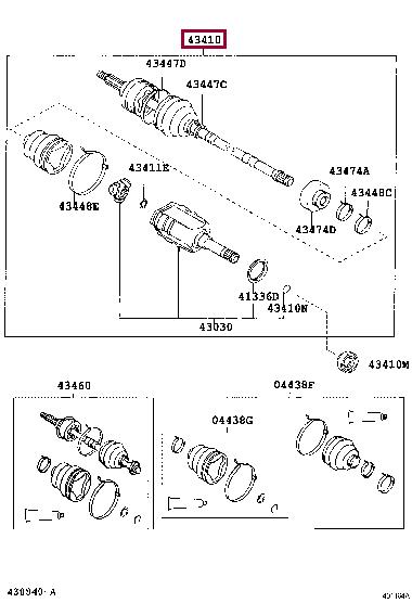 Toyota 43410-05340 Drive shaft 4341005340