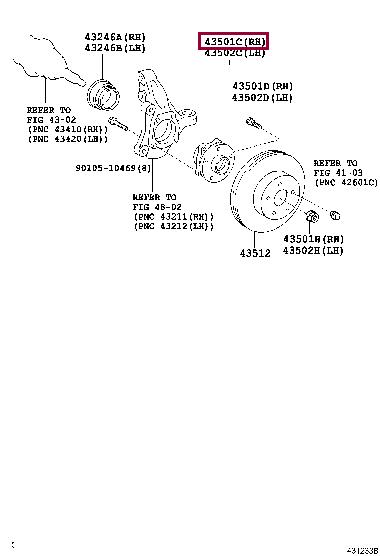 Toyota 43510-47011 Wheel hub 4351047011