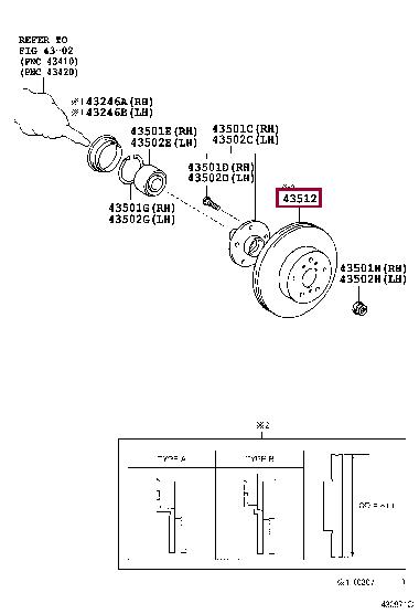 Toyota 43512-33100 Brake disc 4351233100