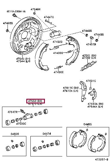 Toyota 47550-42020 Wheel Brake Cylinder 4755042020