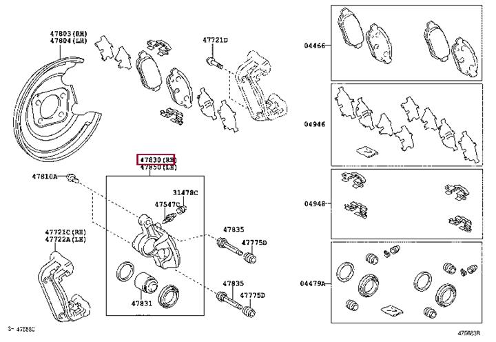 Toyota 47830-12151 Brake caliper 4783012151