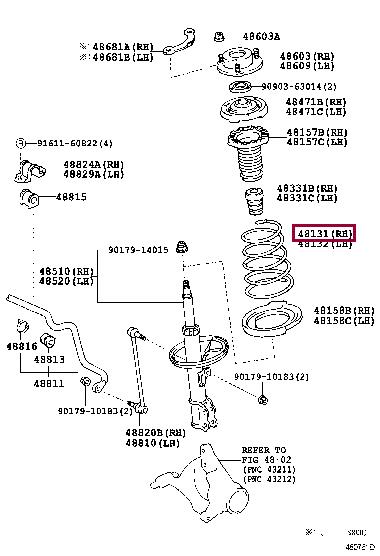 Toyota 48131-33750 Suspension spring front 4813133750