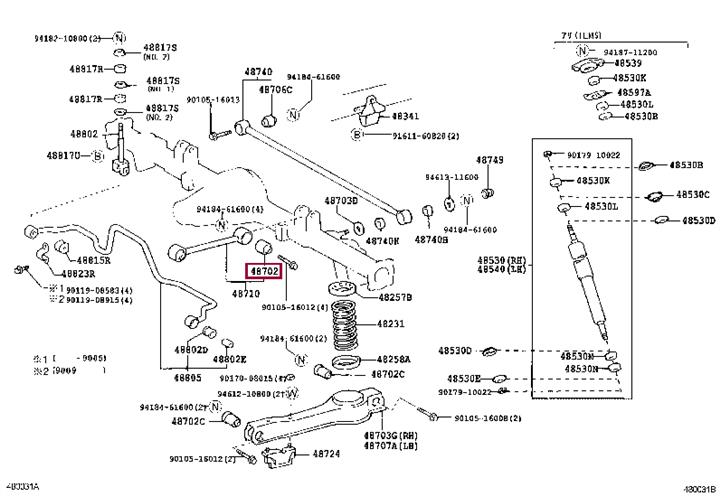 Toyota 48702-28080 Holder, control arm mounting 4870228080 4870228080 Toyota Holder, control arm mounting