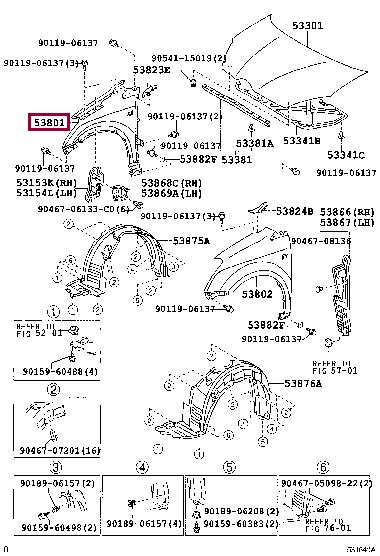 538110F010 Toyota Wing