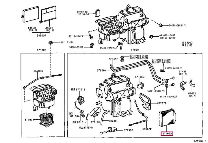 Toyota 87107-05060 Heat exchanger, interior heating 8710705060