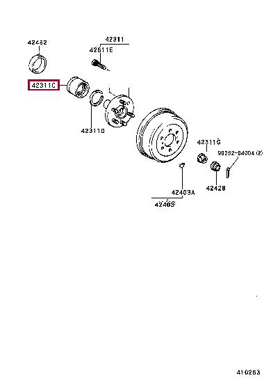 Toyota 90369-47001 Wheel bearing kit 9036947001