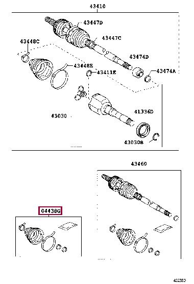 Toyota 04437-02280 Bellow, driveshaft 0443702280 0443702280 Toyota Bellow, driveshaft