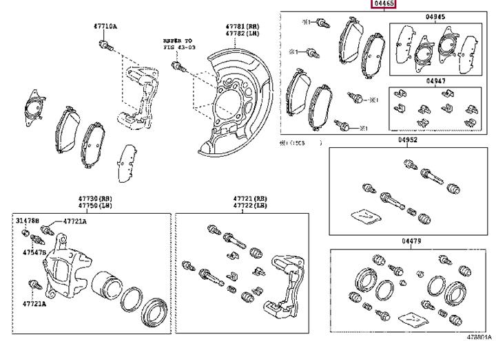Toyota 04465-02390 Brake Pad Set, disc brake 0446502390