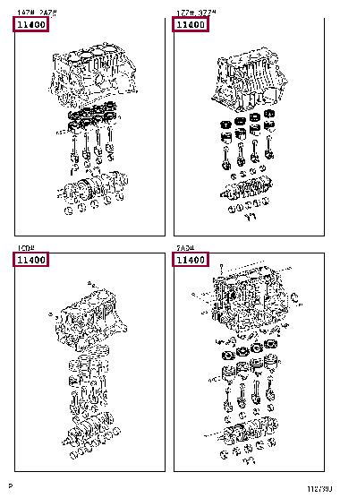 1140028261 Toyota Cylinder block assembly