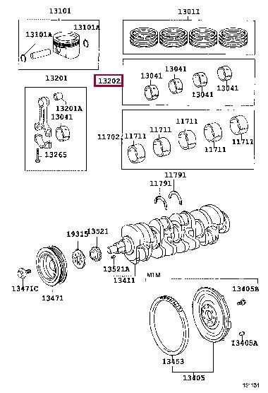 Toyota 13204-88601 Big-end bearing ki 1320488601