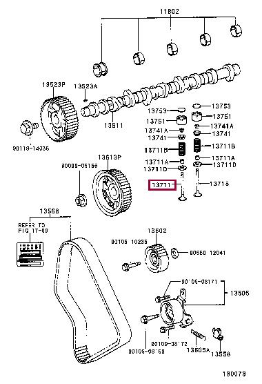 Toyota 13711-54040 Intake valve 1371154040