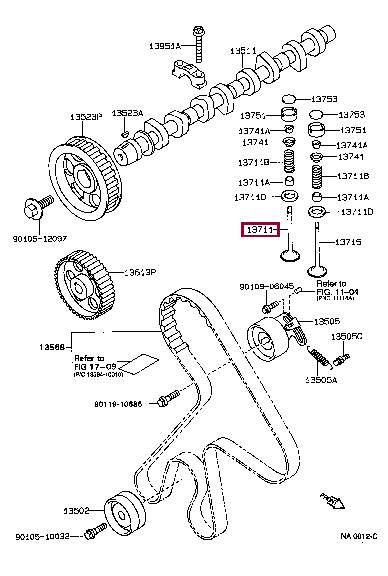 Toyota 13711-64030 Intake valve 1371164030