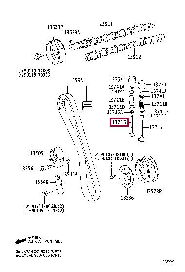 Toyota 13715-30040 Exhaust valve 1371530040