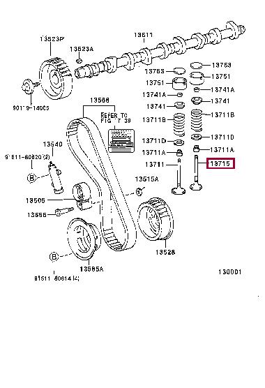 Toyota 13715-67040 Exhaust valve 1371567040